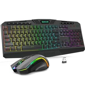 Redragon S101M-KS Gaming Keyboard and Mouse Wireless with Tri-Mode, RGB Black